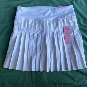 Women's White Pleated Skort